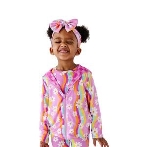 Bums & Roses Reversible Hoodie Jacket Girls 7/8 Pink Checkered Floral